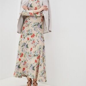 POLO RALPH LAUREN: Floral Fitted Long Dress